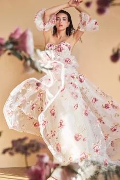 Andrea & Leo blomstret gallakjole