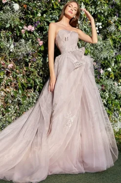 Andrea & Leo Couture stropløs tyld gallakjole A1021