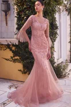 Andrea & Leo gallakjole med ærmer A1342