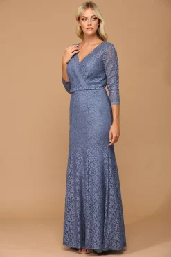 Eva blondekjole med lange ærmer