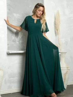 Festkjole med et kort ærme 3468