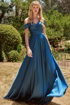 Frensh navy satinkjole 7493