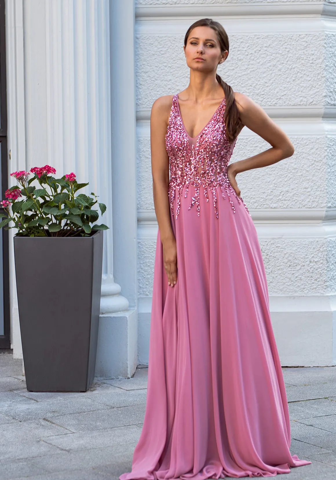 Gammelrosa Christian Koehlert gallakjole 0549