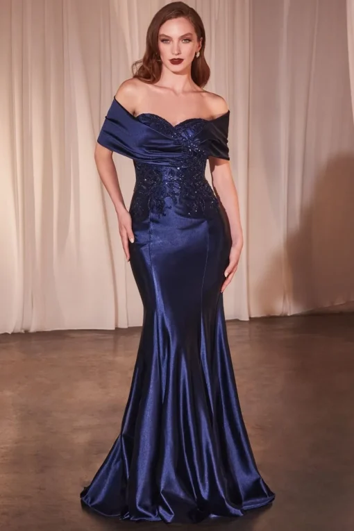 La Divine CDS507 offshoulder gallakjole i satin
