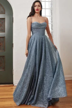 La Divine glitter gallakjole i guld CD252