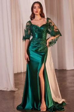 La DivineCDS499 satinkjole med aftagelig kappe