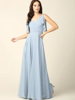 Lang festkjole med lommer 3346