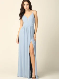 Lang festkjole med lommer 3346