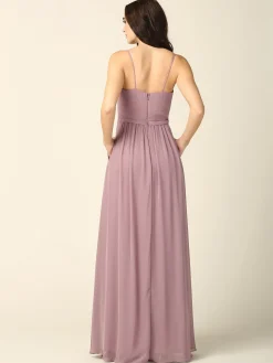 Lang festkjole med lommer 3346