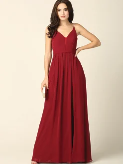 Lang festkjole med lommer 3346