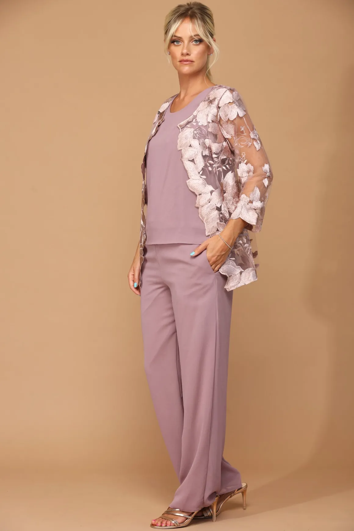 Mauve farvet buksedragssæt