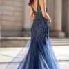 Navy Christian Koehlert mermaid gallakjole 0571