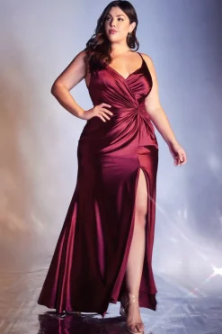 Plus size satinkjole CH193