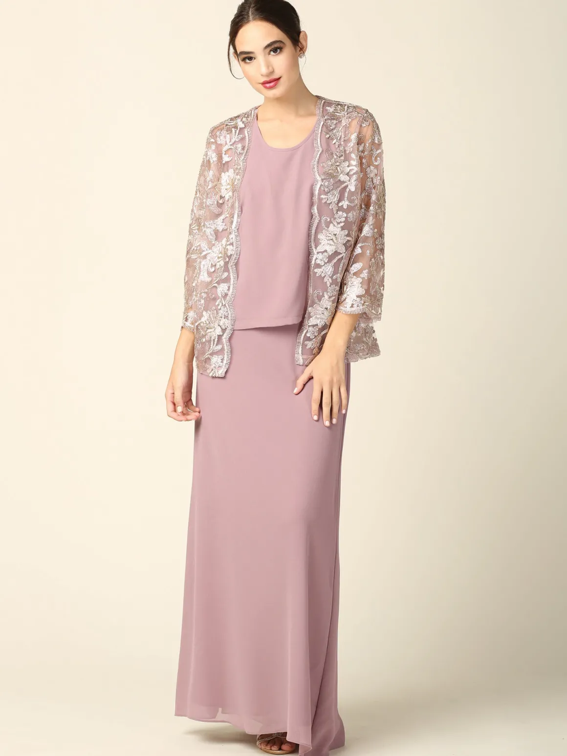 Tre delt lang selskabskjole 3369