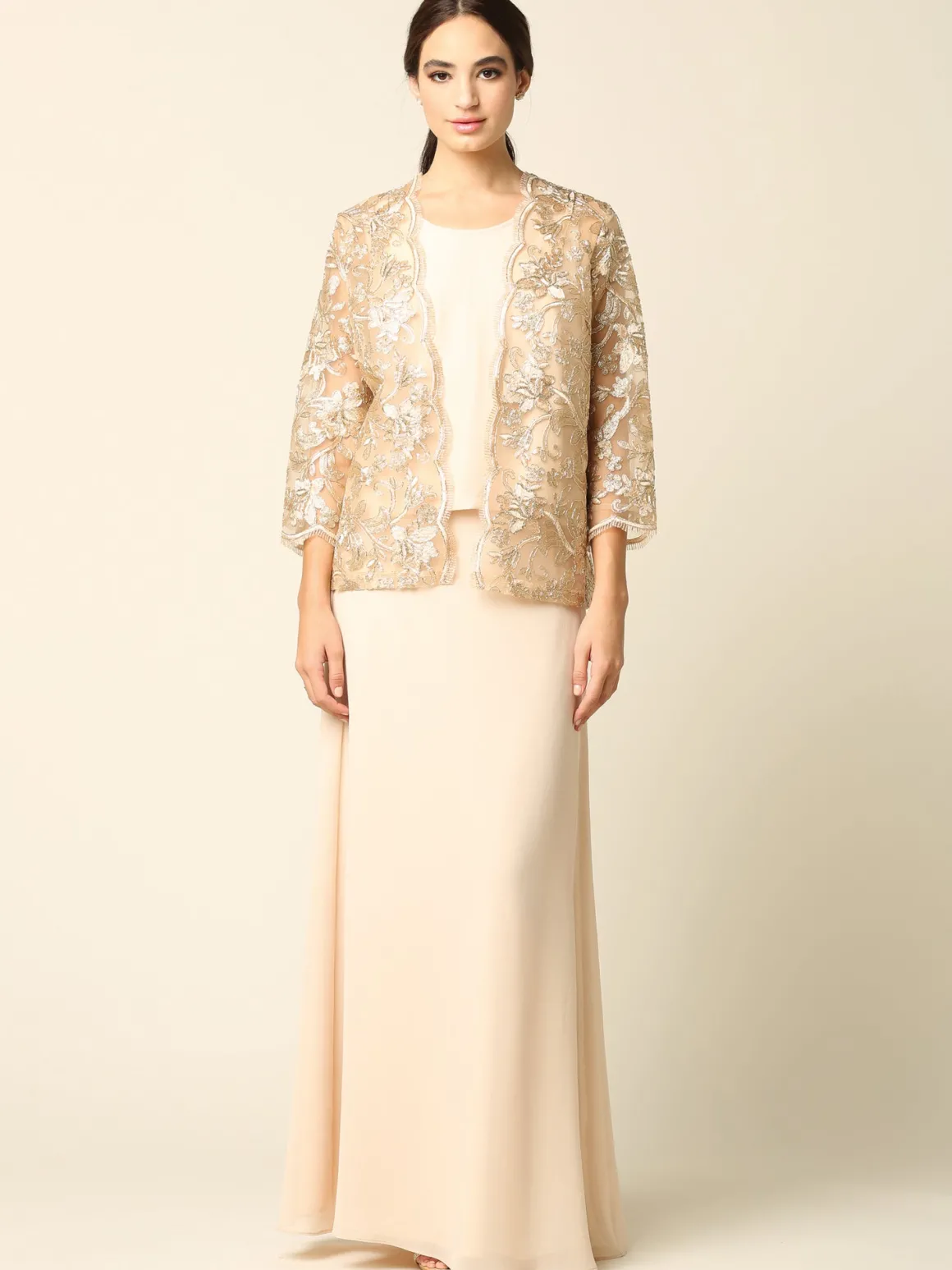 Tre delt lang selskabskjole 3369