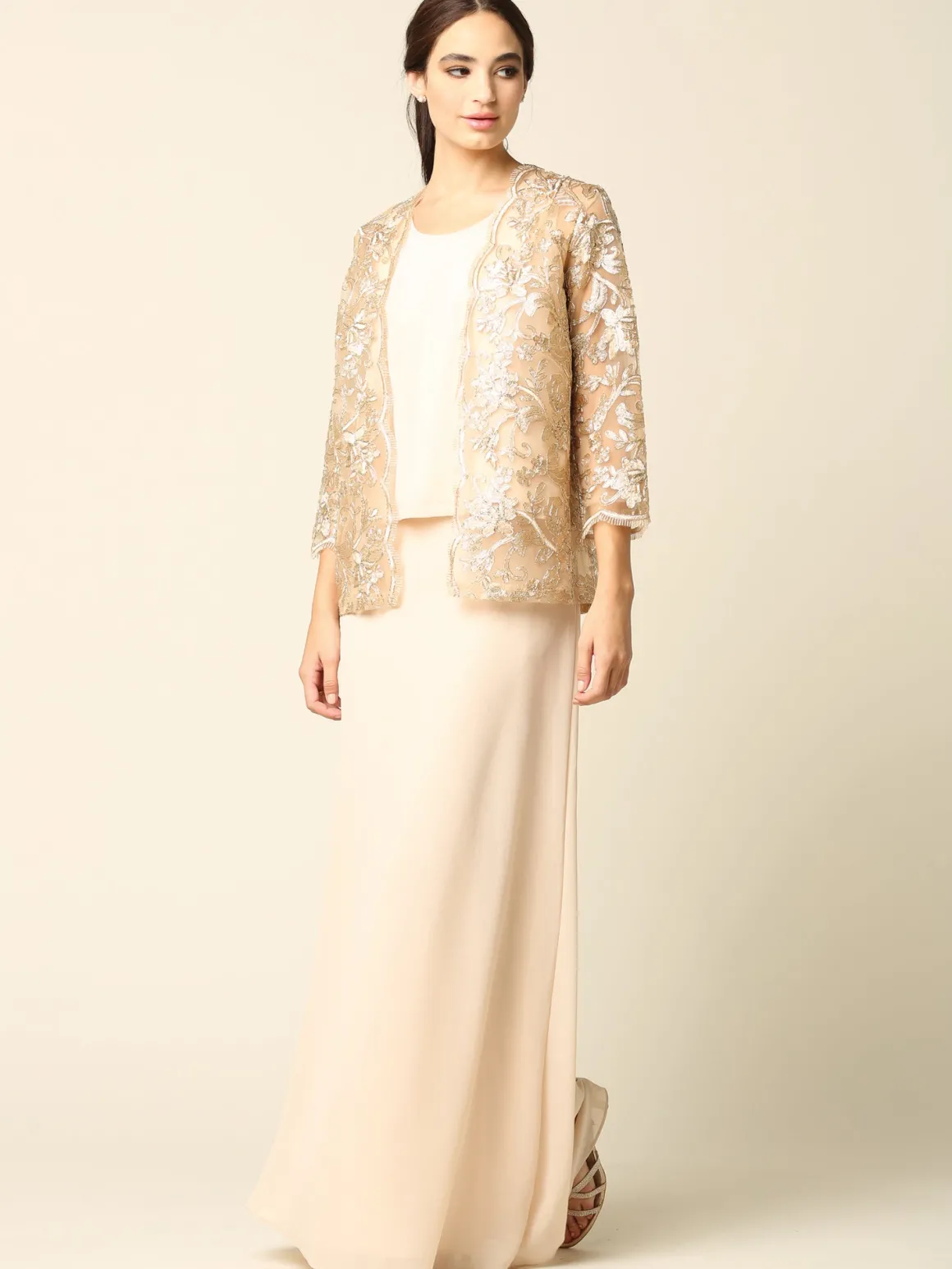 Tre delt lang selskabskjole 3369