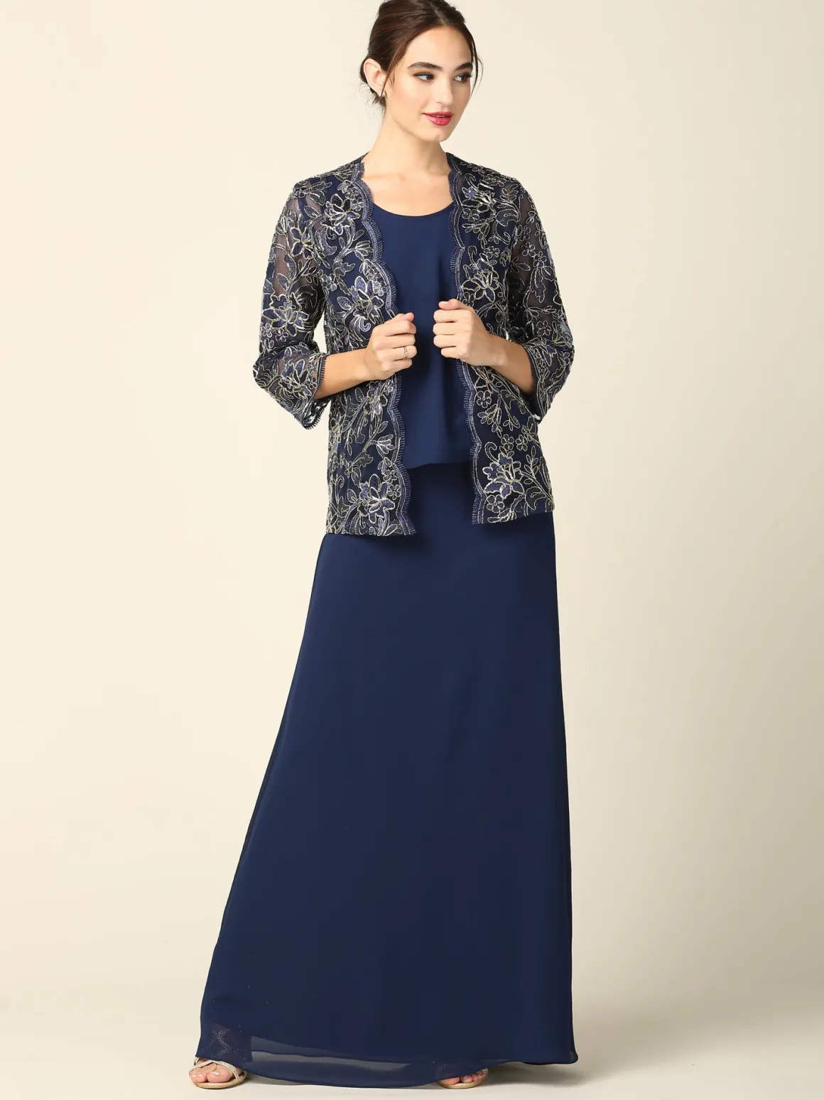 Tre delt lang selskabskjole 3369